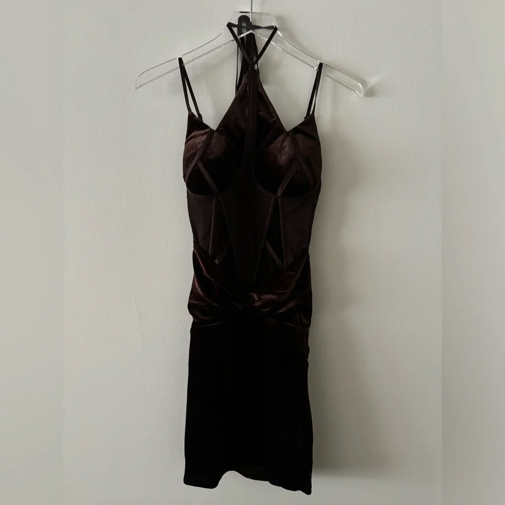 AKIRA Brown Dress Size Small - Picture 2 of 5